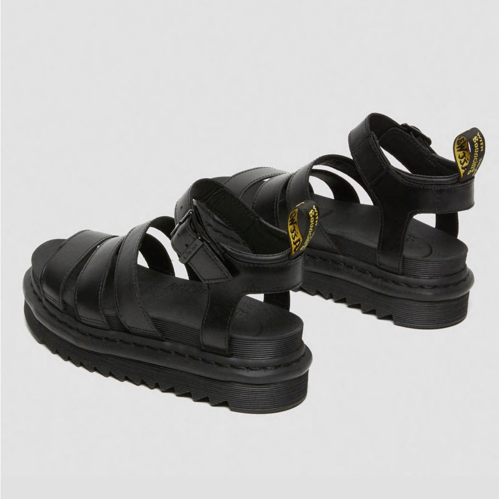 Dr. Martens BLAIRE Black Leather Platform Gladiator Sandals - Picture 2 of 9